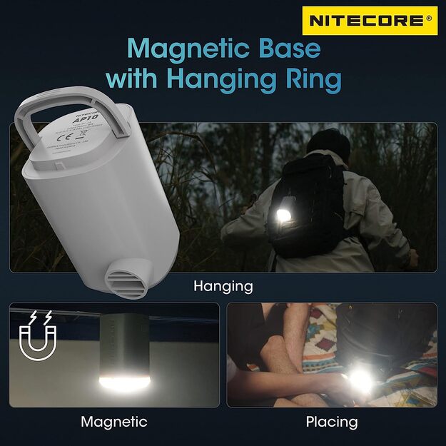 Nitecore AP10 kompakts uzlādējams elektriskais gaisa sūknis ar gaismu