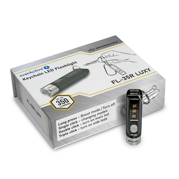 EverActive FL-35R Luxy rechargeable LED flashlight for keys