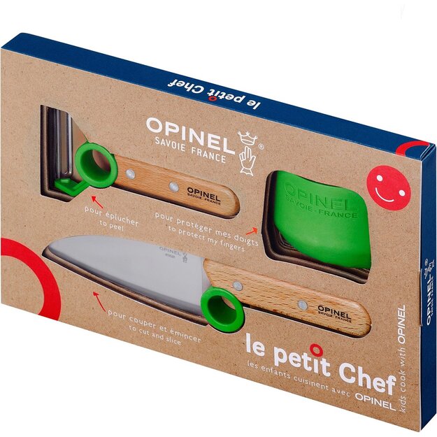 Opinel Le Petit Chef virtuves instrumentu komplekts bērniem, zaļ&scaron;