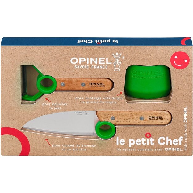 Opinel Le Petit Chef virtuves instrumentu komplekts bērniem, zaļ&scaron;