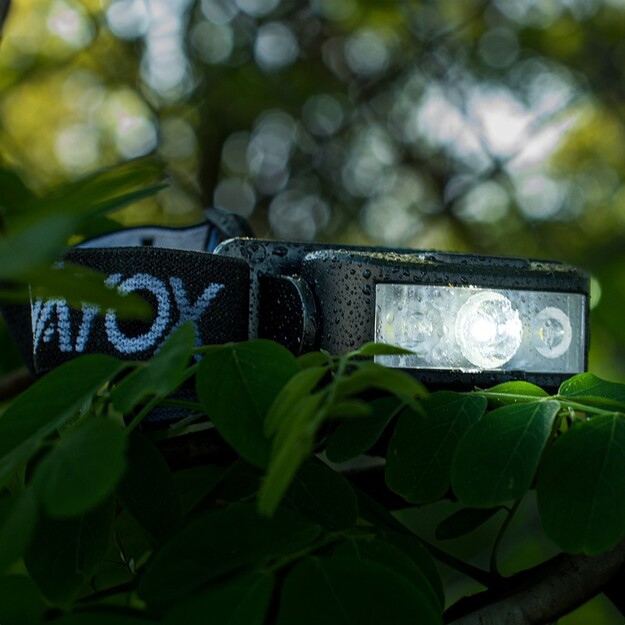 Vayox uzlādējams galvas lukturītis 100lm LED + 2xLED VA0174
