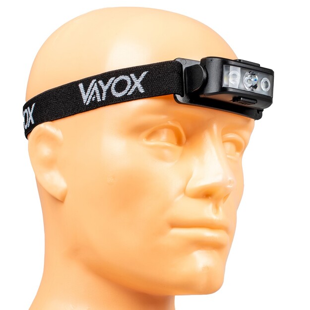 Vayox uzlādējams galvas lukturītis 100lm LED + 2xLED VA0174