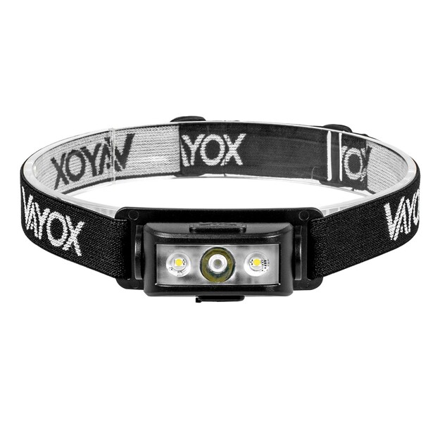 Vayox uzlādējams galvas lukturītis 100lm LED + 2xLED VA0174