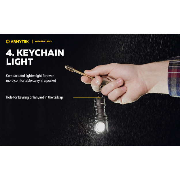 Armytek Wizard C1 PRO Magnet USB Flashlight Cool White F09001C