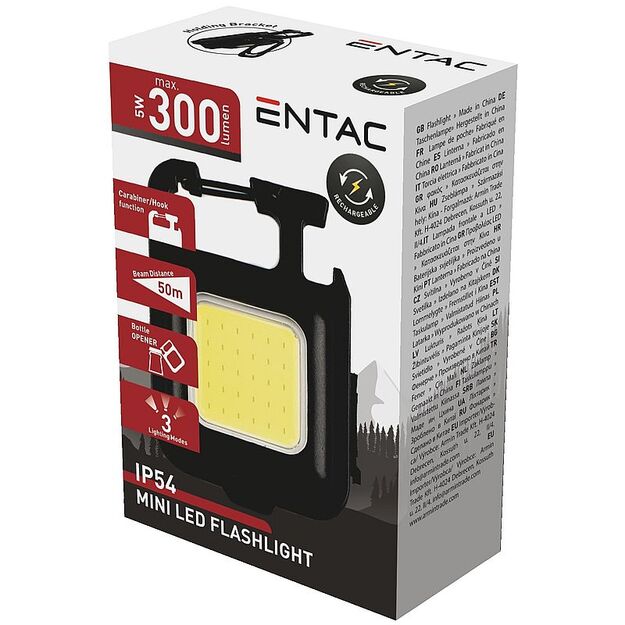 Entac Mini Cube atslēgu piekariņ&scaron;, uzlādējams 200mAh lukturītis EN-6127