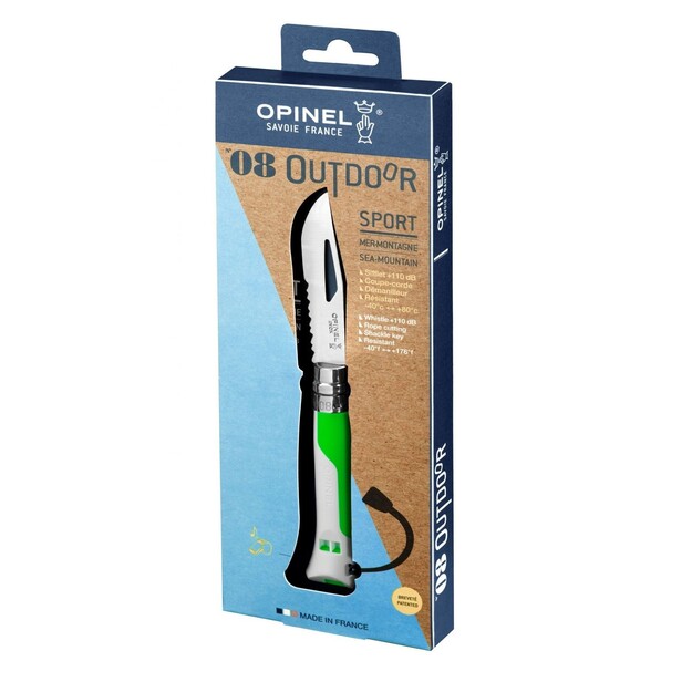 Opinel knife Outdoor No.8 with stainless steel blade - Green