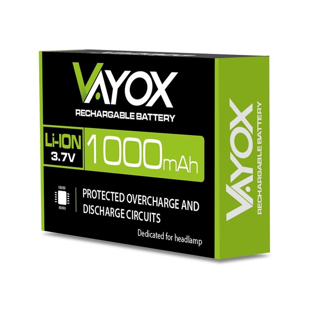 Vayox akumulators lukturī&scaron;iem Li-ion 3.7V 1000mAh VA0303