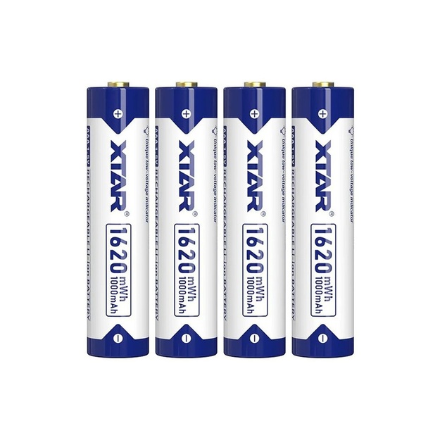 XTAR AAA-1620mWh akumulators 1.5V Li-ION 4gab