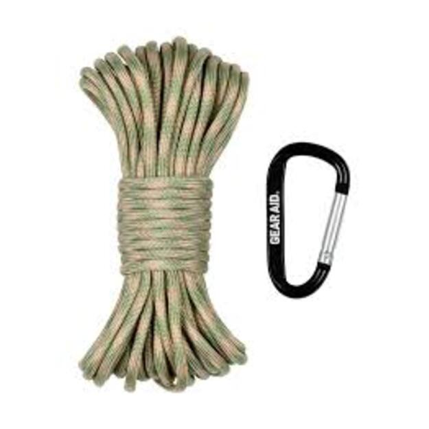 GearAid 550 parakorda virve, salvijas/brūna, 9 m, universālā aukla