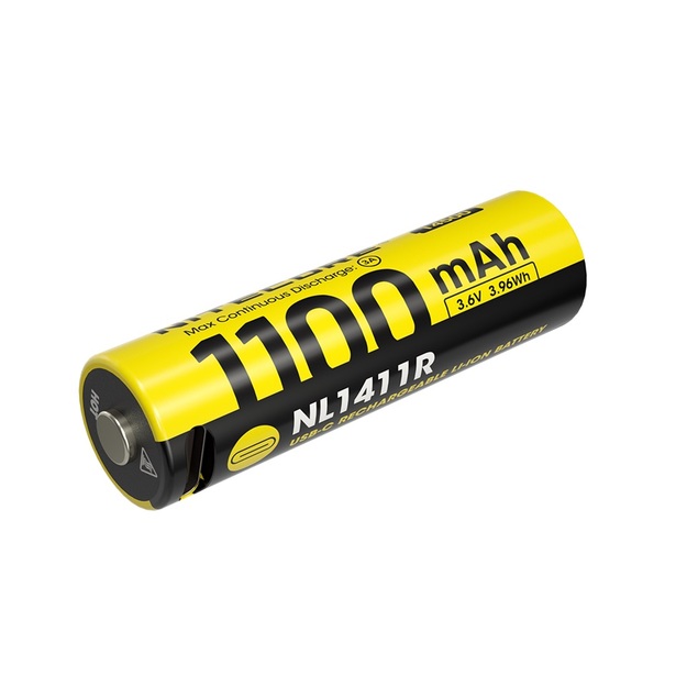 Nitecore Li-Ion akumulators 14500, 1100 mAh, USB-C, NL1411R