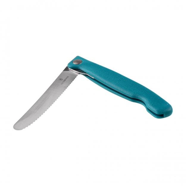 Нож Victorinox Swiss Classic Picnic Knife 6.7834.FC1, зубчатый, с закругленным кончиком, сине-зеленый