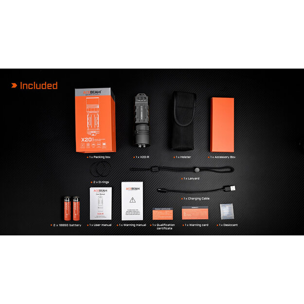 Acebeam X20-R LUXEON HL4X Lukturītis Auksti Balta Gaisma 6500K