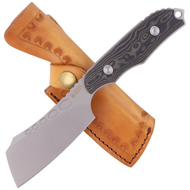 Kubey fiksētais nazis Aiden, melns Micarta, apstrādāts ar smil&scaron;u strūklu D2, ražotājs Damiano Dall Amico (KU341A)