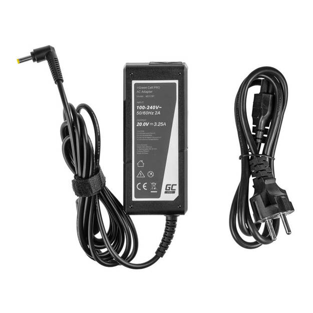 Power supply Green Cell PRO 20V 3.25A 65W for Lenovo IdeaPad 3, IdeaPad 5, 320-15 510-15 S145-14 S145-15 S340-14 S540-14