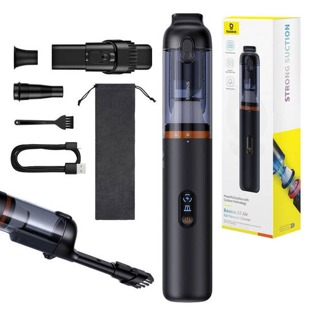Automa&scaron;īnu putekļsūcējs Baseus A5 Air 12000Pa (melns)