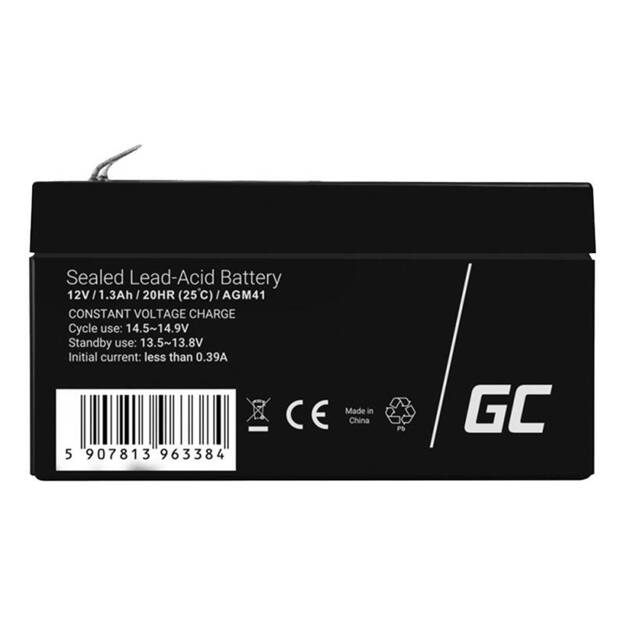 AGM VRLA Green Cell AGM41 12V 1,3Ah akumulators (signalizācijai, kases aparātiem, rotaļlietām)