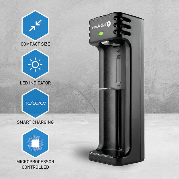 Charger for Li-ion cylindrical batteries everActive LC-100