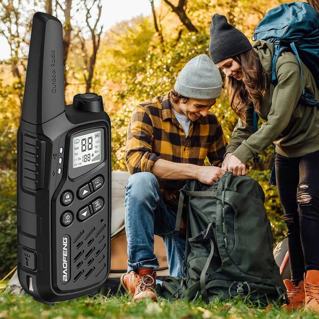 Baofeng BF-T25E PMR rācijas, 2 gab. Melnas