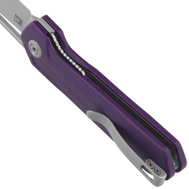 Складной нож Kubey Royal из фиолетового G10 с обработкой Stonewashed 14C28N от Колина Мезонпьера (KU321U)
