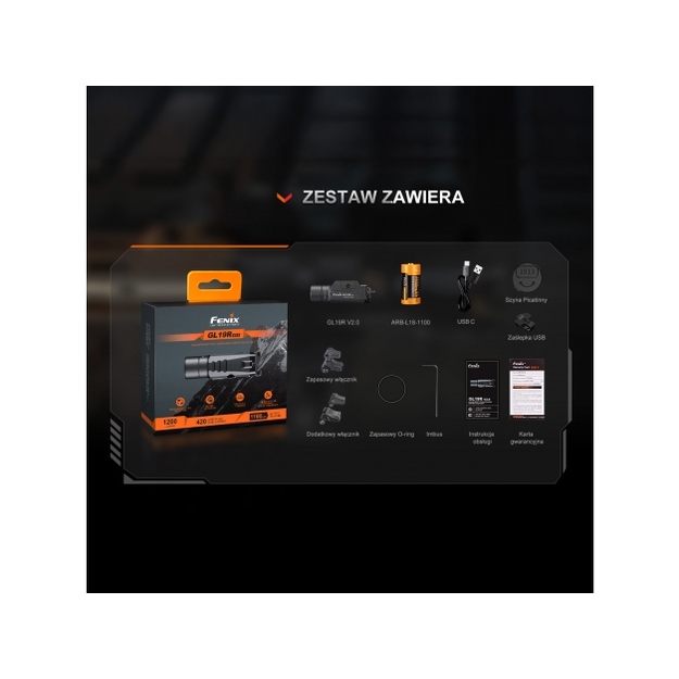 Fenix GL19R V2.0 taktiskais lukturis pistoletei