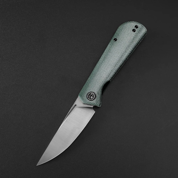 Petrified Fish Viking folding knife Green Micarta PFP07GRMS