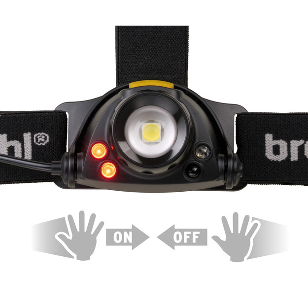 Rechargeable LED Head Torch with sensor and red light