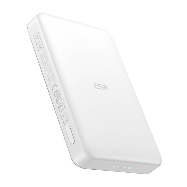 ESR Qi2 MagSlim 10000 mAh magnētiskā powerbanka (balta)
