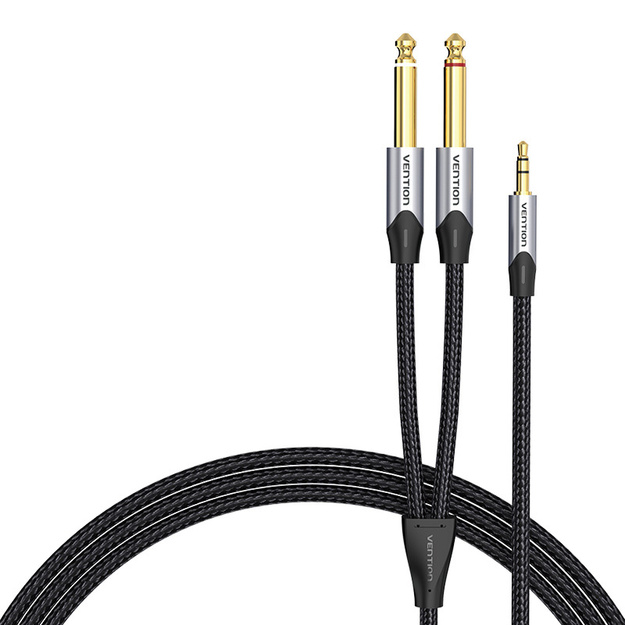 Audio kabelis no mini jack 3,5 mm uz 2x jack 6,35 mm vīrie&scaron;u Vention BARHL 10 m