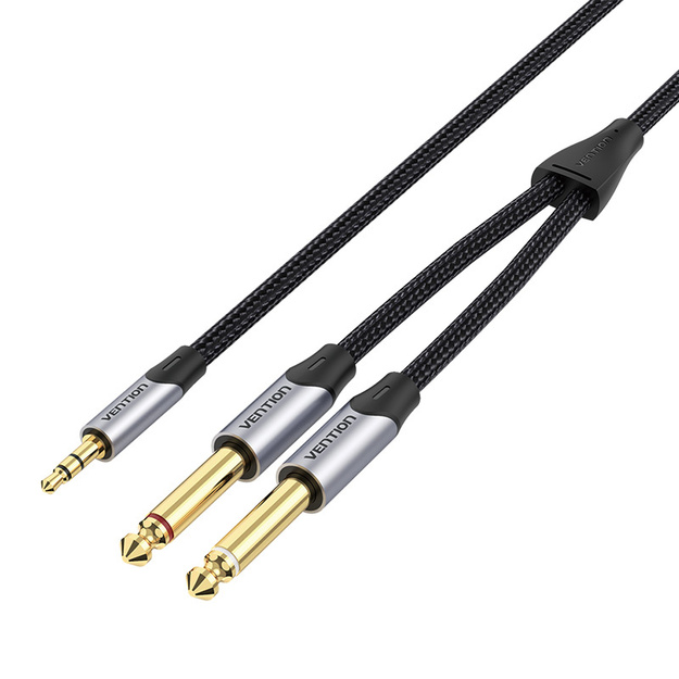 Audio kabelis no mini jack 3,5 mm uz 2x jack 6,35 mm vīrie&scaron;u Vention BARHL 10 m