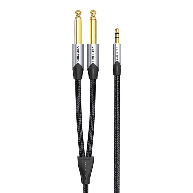 Audio kabelis no mini jack 3,5 mm uz 2x jack 6,35 mm vīrie&scaron;u Vention BARHL 10 m