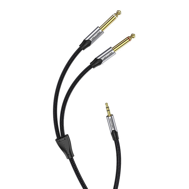 Audio kabelis no mini jack 3,5 mm uz 2x jack 6,35 mm vīrie&scaron;u Vention BARHL 10 m
