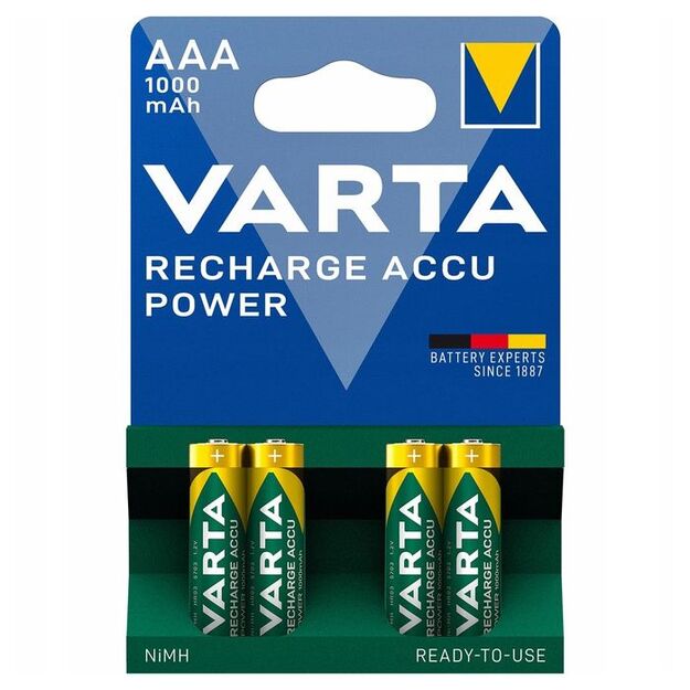 AAA uzlādējamās baterijas  Longlife Accu AAA 1000 mAh  (4 gab.) VARTA 5703