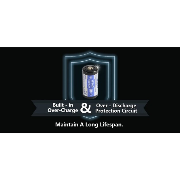 XTAR 16340 CR123 650mAh 3,7 V uzlādējams akumulators