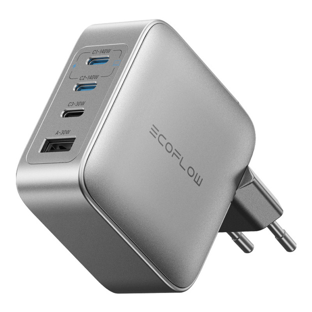 EcoFlow RAPID Pro 140W tīkla lādētājs, 3xUSB-C, 1xUSB-A, GaN