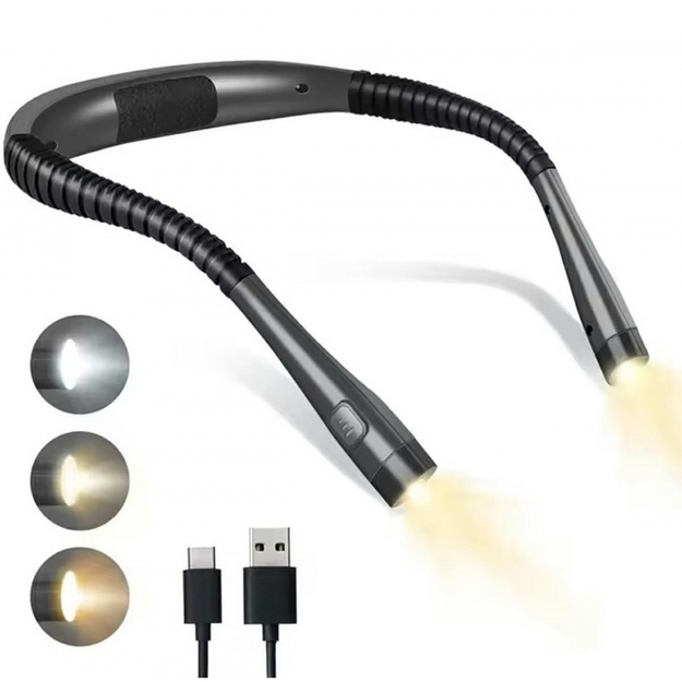 Гибкая лампа для чтения на шее