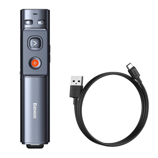 Baseus Wireless Presenter with Green Laser Pointer &ndash; Grey WKCD010013