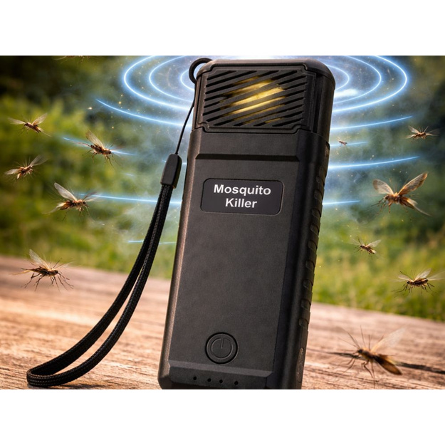 Portatīvais USB uzlādējamais odu atbaidītājs, melns