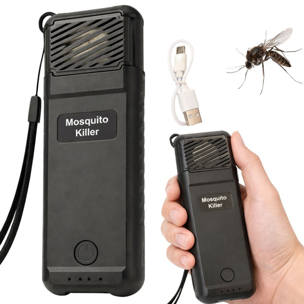 Portatīvais USB uzlādējamais odu atbaidītājs, melns