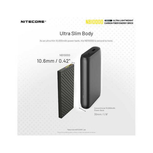 Nitecore ārējais akumulators (Power Bank) NB10000 GEN2, 10000 mAh