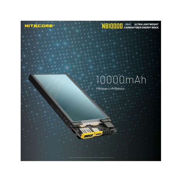 Nitecore ārējais akumulators (Power Bank) NB10000 GEN2, 10000 mAh