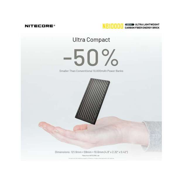 Nitecore ārējais akumulators (Power Bank) NB10000 GEN2, 10000 mAh