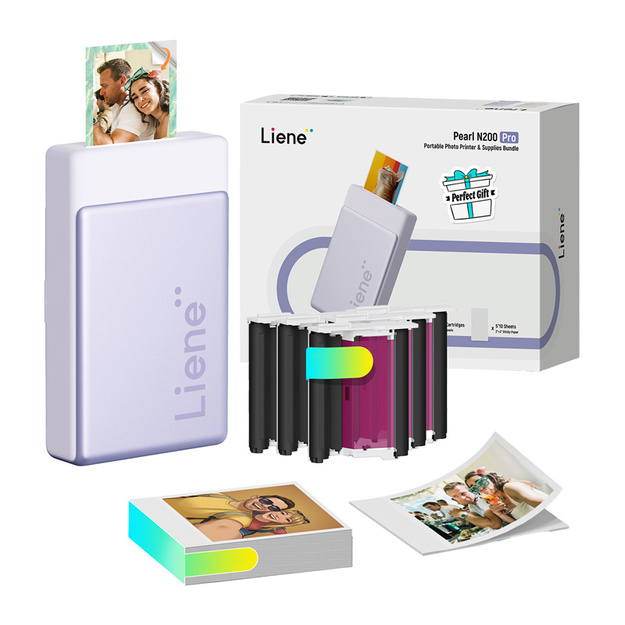 Liene Pearl N200 Pro 2x3  Portable Photo Printer Kit (Purple)