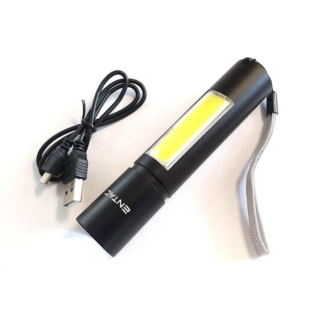 Uzlādējams lukturītis ENTAC 3W XPE + 2W COB