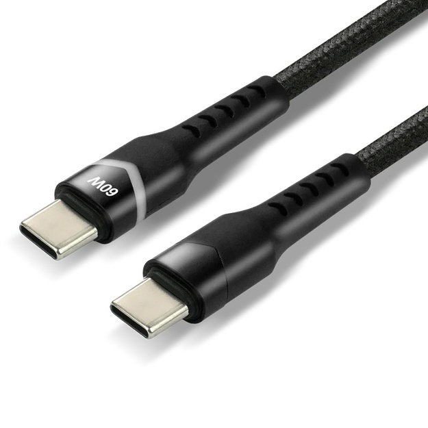 USB-C PD RGB LED kabelis 200 cm  everActive CBB-2PDR Power Delivery 2.0  ar 3A/20V 60W ātrās uzlādes atbalstu