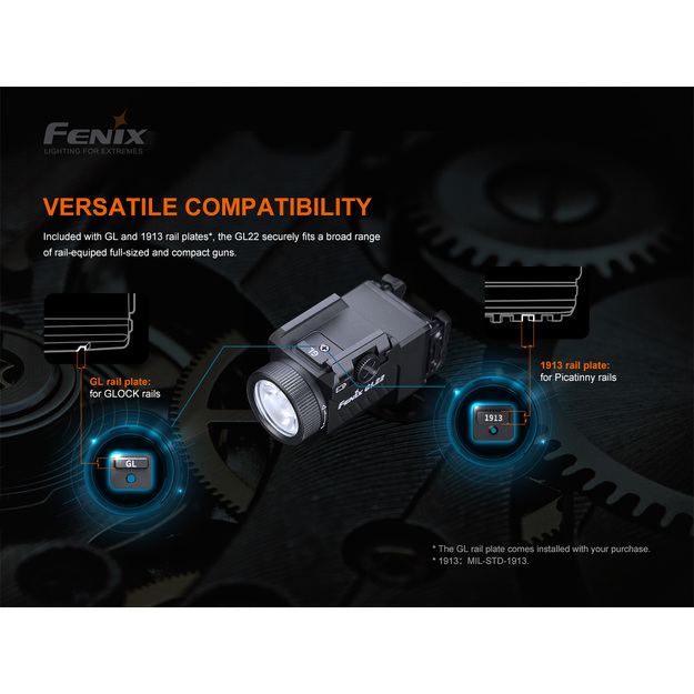 Fenix&nbsp;GL22 750 lm taktiskais lukturītis ar sarkanu lāzeru