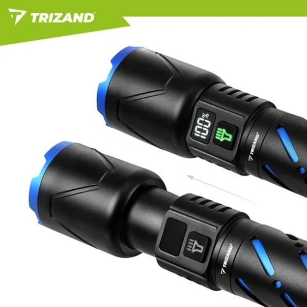 Taktiskais LED lukturis Trizand 800 lm, 5000 mAh (USB-C, Zoom, powerbank)