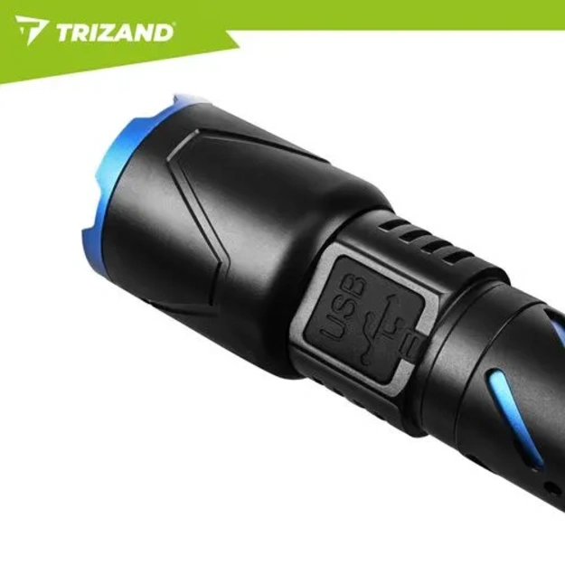 Taktiskais LED lukturis Trizand 800 lm, 5000 mAh (USB-C, Zoom, powerbank)