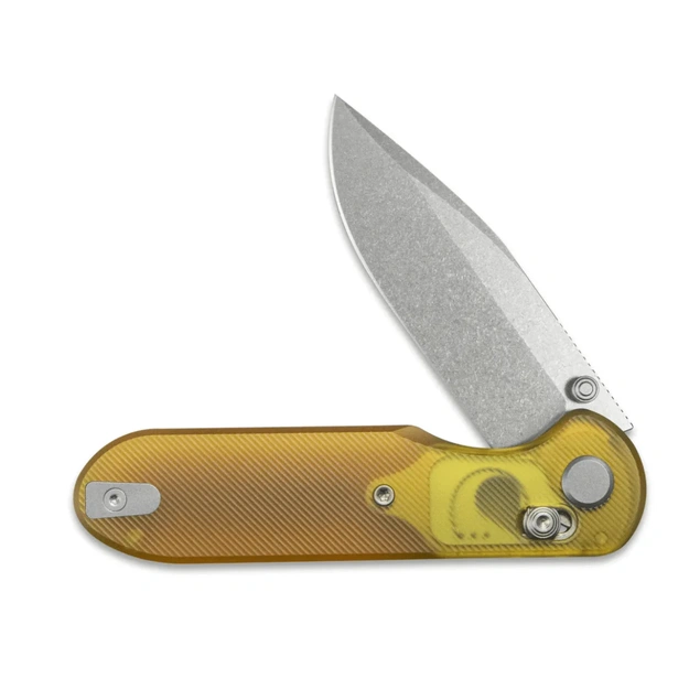 GEO Knife Ethereal Cutter Ultem Stonewashed M390 Folding Knife (GEO2402E)