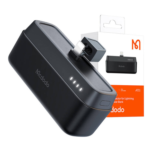 Mcdodo Power Bank MC-6281 20W, 5000 mAh ar Lightning savienotāju (melns)