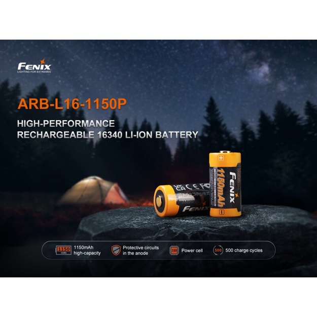 Fenix ARB-L16-1150P Li-ion akumulators ar aizsardzību 16340 RC123A